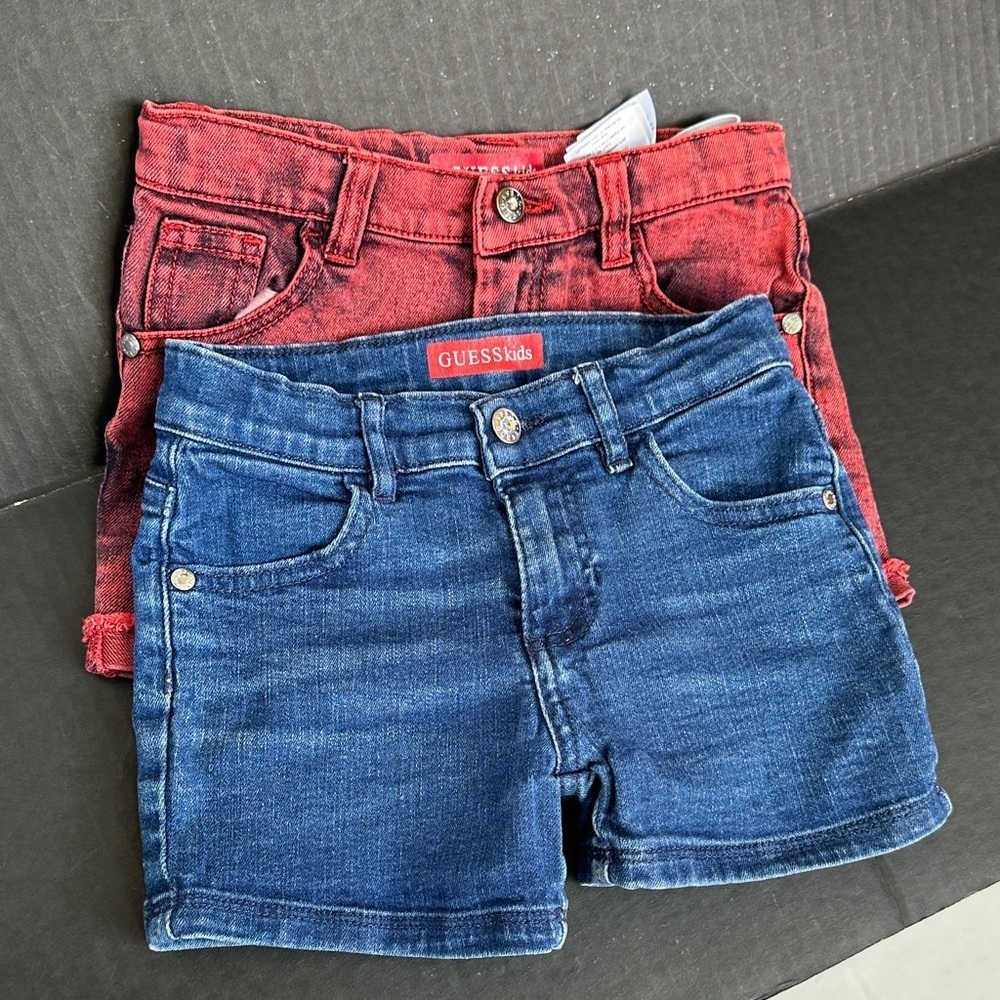 Guess Kids Vibrant Red and Classic Blue Shorts